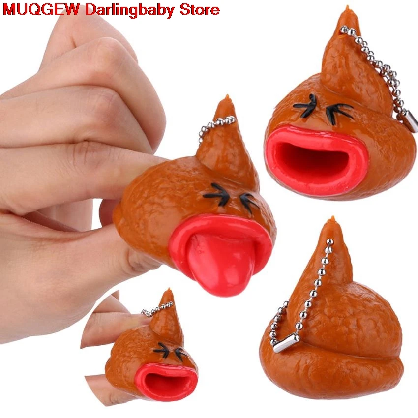 Хитрый шутки Poo Emoji смайлик брелки выскочить языки забавными гаджеты Новинка