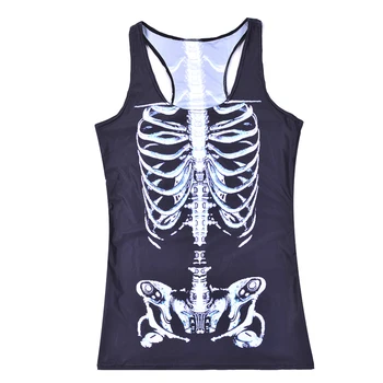 

Hot New Arrival Skeleton Muscle Printing Women Sport Summer Vests 3 Patterns S To 4XL Size Sport Clothes