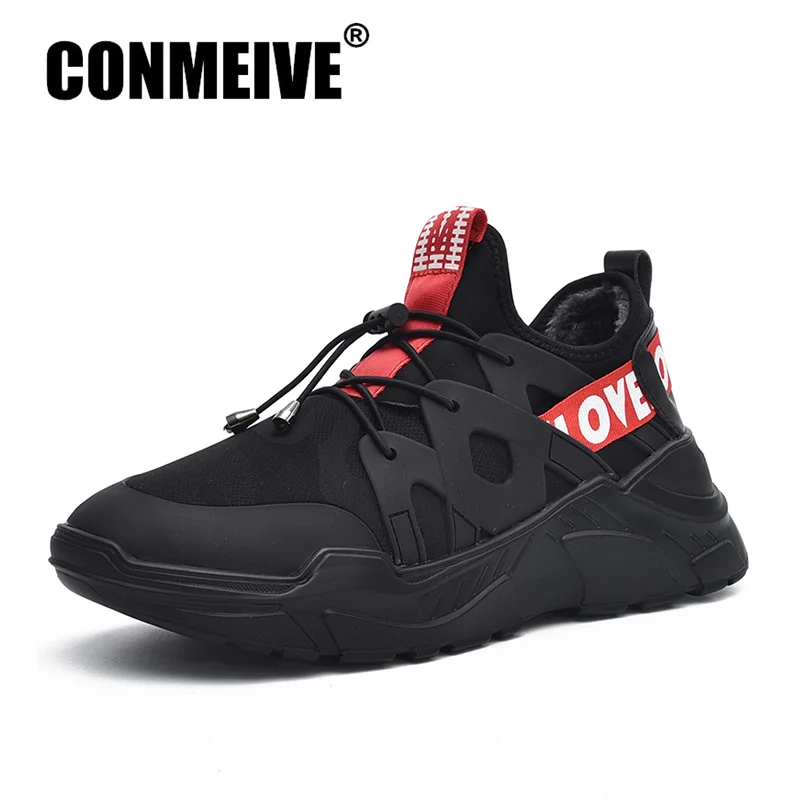 

Winter Plus Velvet Lovers Sneakers Fashion Warm Men's Casual Shoes Light Breathable Elastic Band Man's Shoes Large Size 36-48