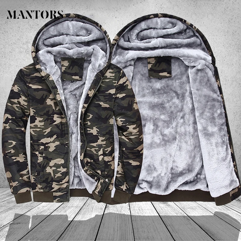 

Men Military Camouflage Coats 2019 Winter Casual Hooded Jacket Mens Sportswear Hoodies Fleece Camo Warm Thick Moletom Masculino