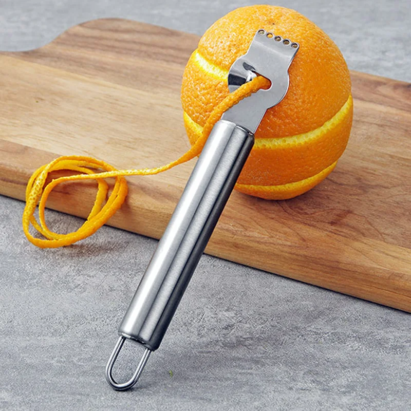Kitchen Bar Stainless Steel Lemon Peeler Zester Grater Citrus Zester Lemon Lime Fruit Peelers with Channel Knife Kitchen Gadgets (7)