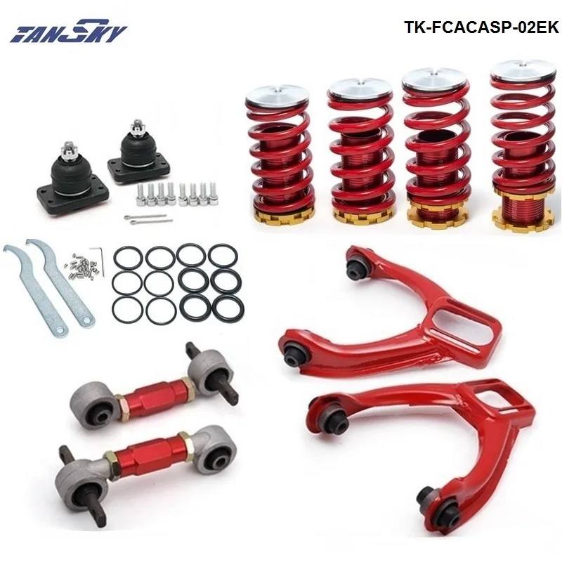 Lowering Coil Springs+ Front camber kits+ Rear Lower Control Arms (Fits For Honda Civic EK) TK-FCACASP-02EK