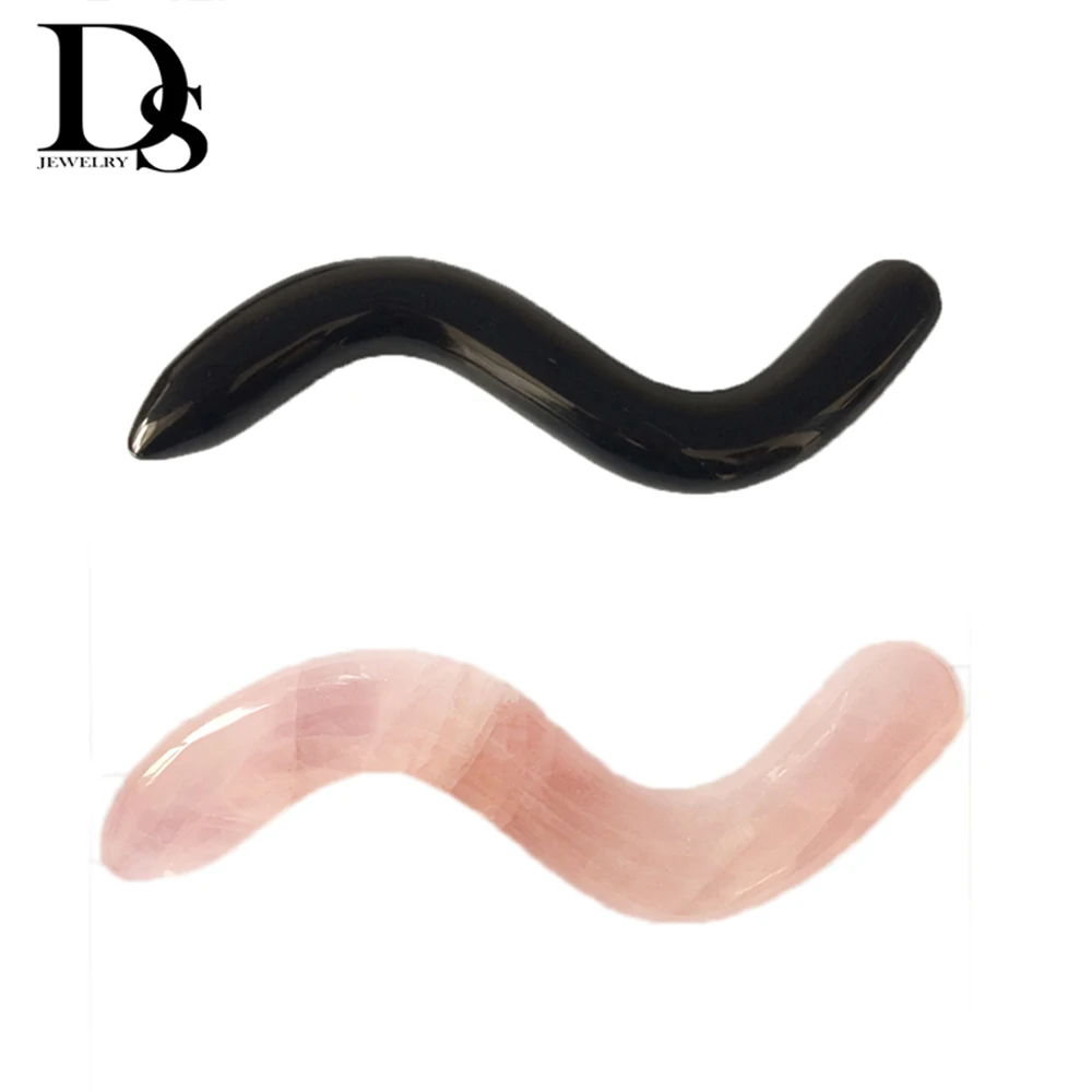 

Массажная палочка из черного обсидиана, натуральный S-тип, кварцевый Кристальный массаж, большая лечебная палочка с кристаллами, подарок для женщин