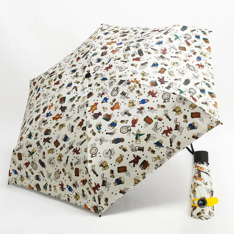 Креативный супер светильник, легко носить с собой, мини Карманный Зонт для мужчин, 5 складов, 229 г, дорожный зонт, Зонт от дождя/солнца для женщин и детей, Paraguas - Цвет: Raccoon