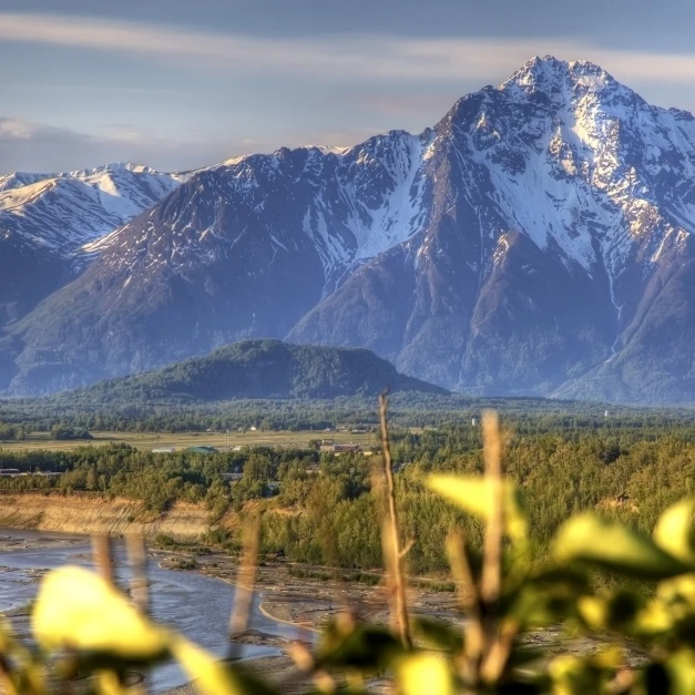 Scenic View Of Pioneer Peak Near Palmer  Southcentral  Alaska  Summer  Hdr Image Poster Print (17 x 11)