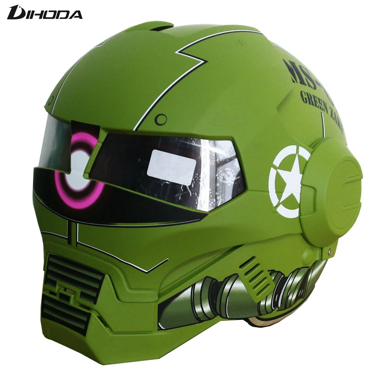 

Matte / Bright Green zaku Masei IRONMAN Iron Man helmet Mens womensmotorcycle helmet half helmet open face helmet casque
