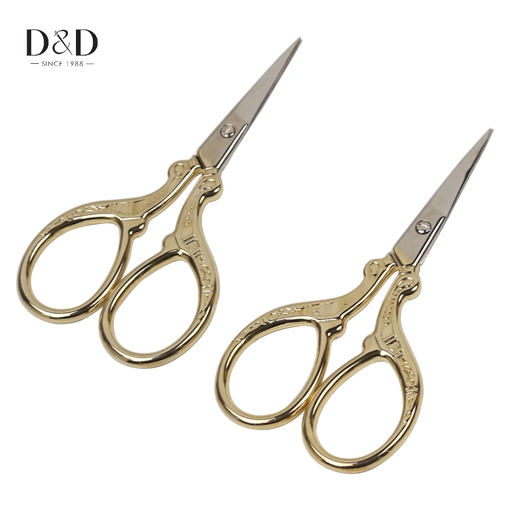 

1 PC Gold Vintage Stainless Steel Sewing Scissors Seamstress Shears Tailor Scissor for Fabric Sewing Tool
