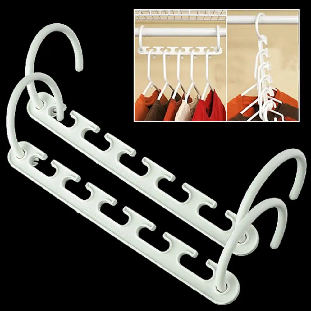 1 2 4pcs Magic Clothes Hanger Rack Wardrobes Closet Wonder Clothing