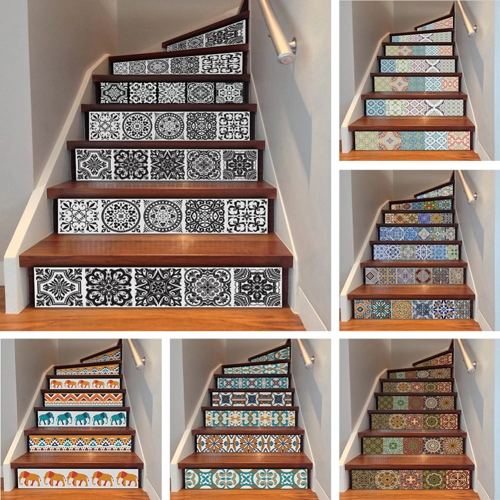 6pcs DIY 3D PVC Waterproof Self-adhesive Stairway Floor Stickers Stairs Decor CS 6pcs DIY 3D PVC Waterproof Self-adhesive Stairway Floor Stickers Stairs Decor CS