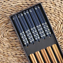 5 пар Новые японские палочки для еды многоразовые палочки для еды натуральные деревянные палочки для еды китайский набор ручной работы бамбуковые палочки для еды подарок JJ421