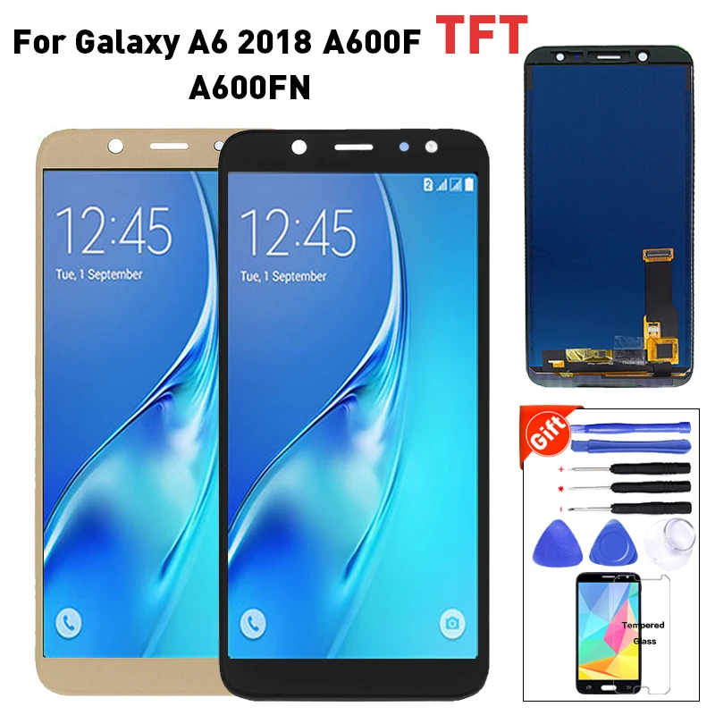 Дешево Для SAMSUNG Galaxy A6 2018 A600 ЖК дисплей кодирующий преобразователь сенсорного экрана в сборе класс AAA Качество для SAMSUNG A6 A600F A600FN font b lcd b font