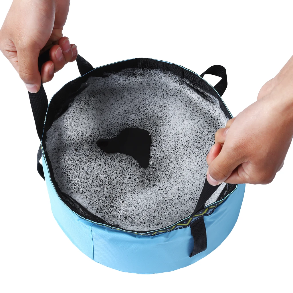 Foldable Sink Wash Basin Washbasin Bucket Outdoor Camping Water Pot Bag 6/8/12L for Kayak Canoe Fishing Picnic Hiking Accessory