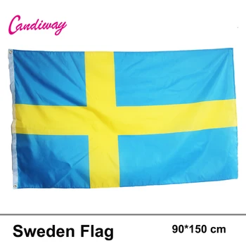 

3'x5feet Large Sweden Flag Polyester the Swedish National Banner Office/Activity/parade/Festival/Home Decoration New fashion