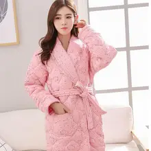 Хлопковый Халат Высокое качество Зимний банный халат женские пижамы Ночная рубашка большого размера кимоно Халат