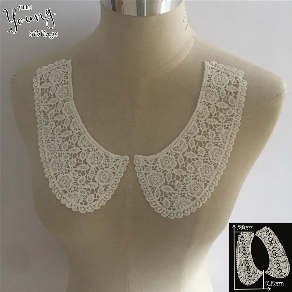 White U shape Lace Collar Embroidery Venise Lace Neckline Collar Embellishment Sewing Applique Trims Wedding Dress Accessories