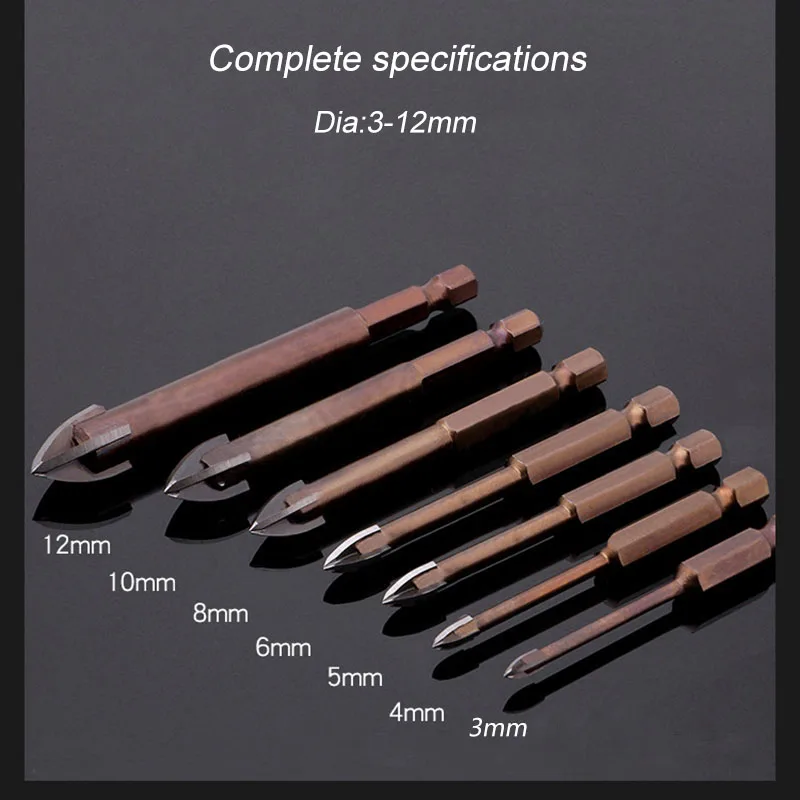 JUSTINLAU Tungsten Carbide Glass Drill Bit Set Alloy Carbide Point with