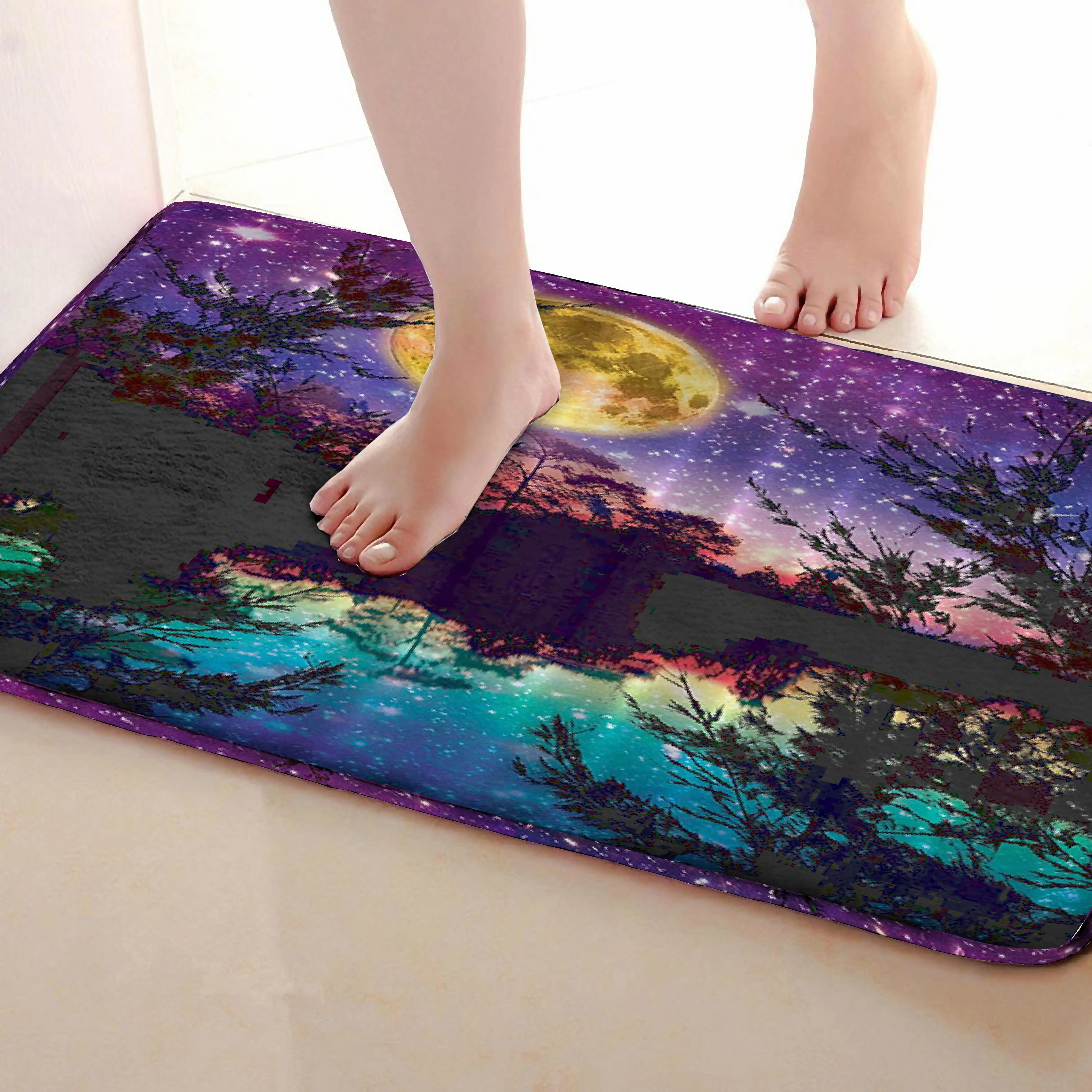 Moonlit ночной стиль Коврики для улицы, смешной Противоскользящий коврик для ванной, дверные коврики, дверные коврики под входную дверь
