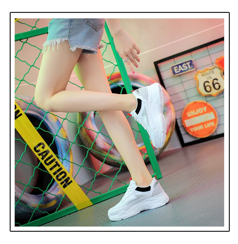 Fashion Sneakers Women Casual Shoes Breathable Flat Platform Ladies Shoes Tennis Lace Up Sport Women Vulcanize Shoes XZ64 (16)