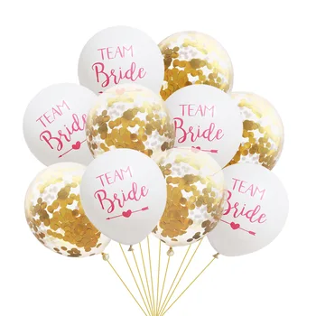 

10pcs Hen Party Team Bride Balloon Bride To Be Latex Balloon Tattoo Hen Night Golden Bridal Shower Wedding Supplies qq001