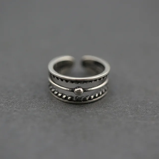 925 Sterling Silver Multilayer Open Rings For Women Retro Punk Lady Sterling-sil 925 Sterling Silver Multilayer Open Rings For Women Retro Punk Lady Sterling-sil