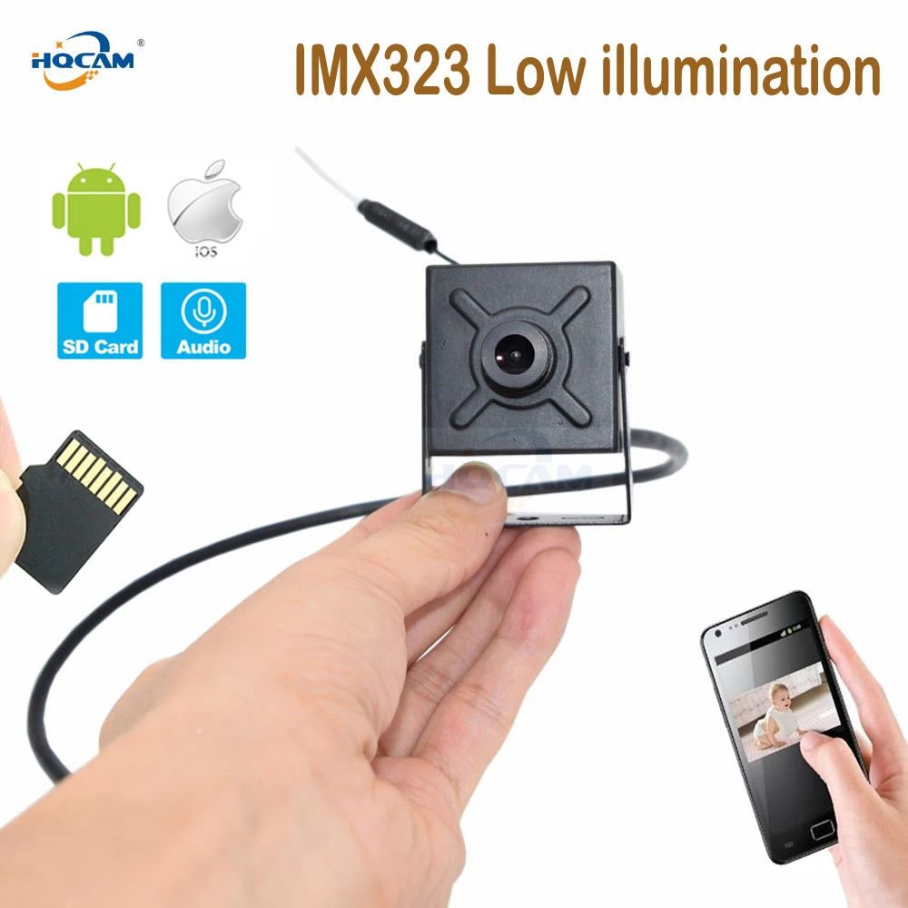Камера видеонаблюдения HQCAM IMX323 1080P Аудио Мини Wi Fi IP внутренняя беспроводная есть