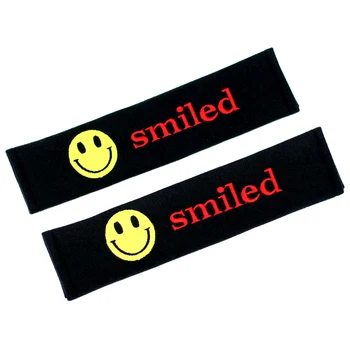 

2pcs Car Safety Belt embroidery pattern covers seat belt fit for VW renault opel lada bmw volvo Toyota Nissan Car-styling