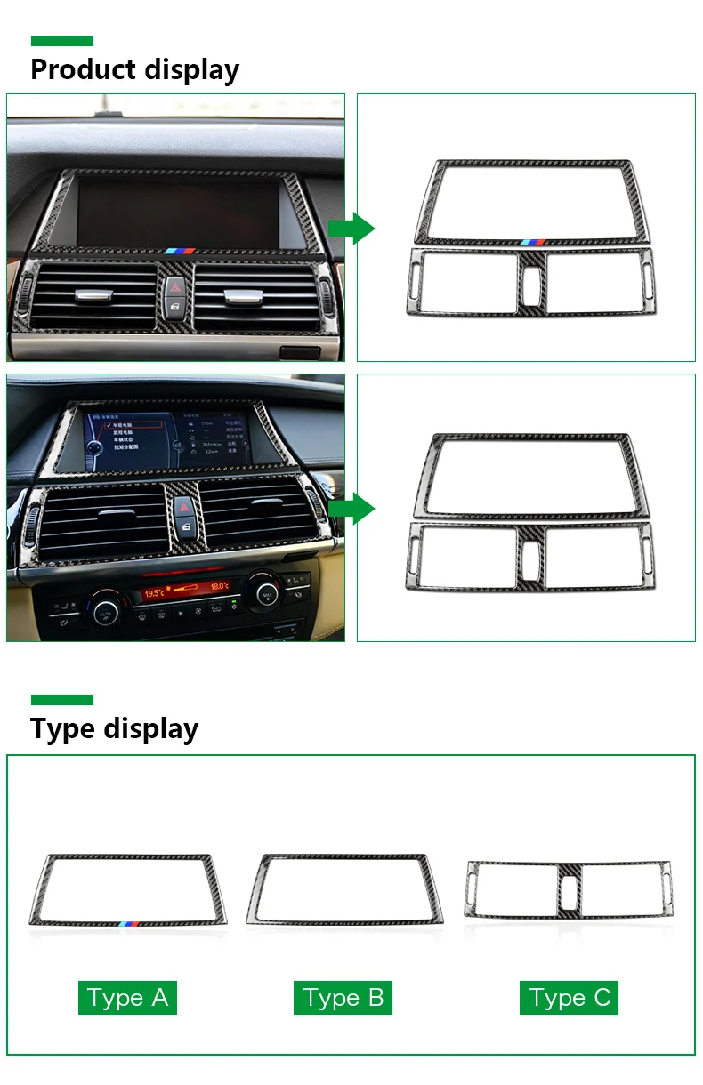 Скорости полета для BMW X5 E70 аксессуары E71 BMW X6 E71 углеродного волокна внутренняя отделка навигации кондиционирования воздуха на выходе рамы Стикеры