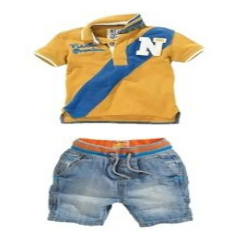ropa de marca toddler boy polo camisa and Jean shirt baby boy clothes , children kids boy clothing, 2 piece set  YAZ024F