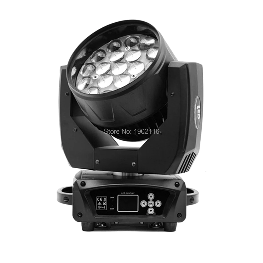 19x15 Вт RGBW LED Moving Head Light Beam Wash с зумом подсветка для сцены DJ бара свадьбы/DMX512 Dyeing Effect