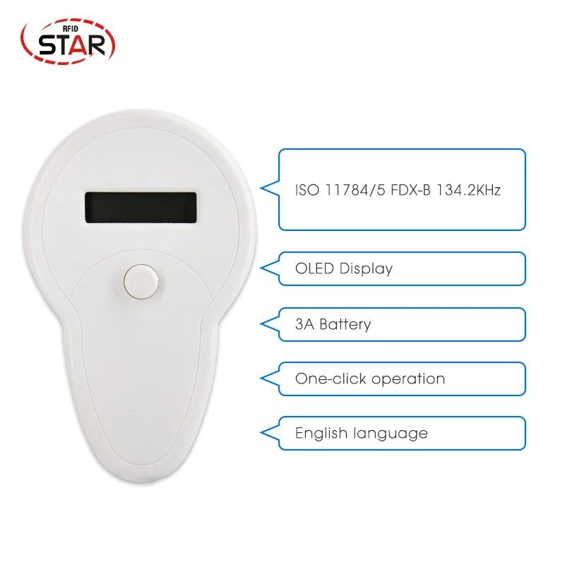 RFID считыватель для домашних животных 134 2 кГц с OLED дисплеем|IC/ID карты| |