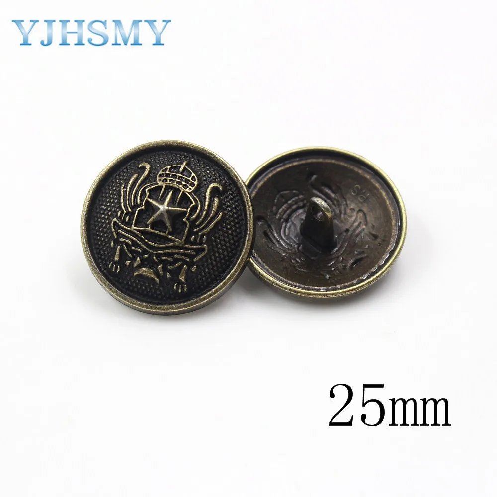 YJHSMY 179261, Модные металлические пуговицы в стиле ретро, аксессуары для одежды ручной работы, пуговицы для шитья одежды, 10 шт./лот