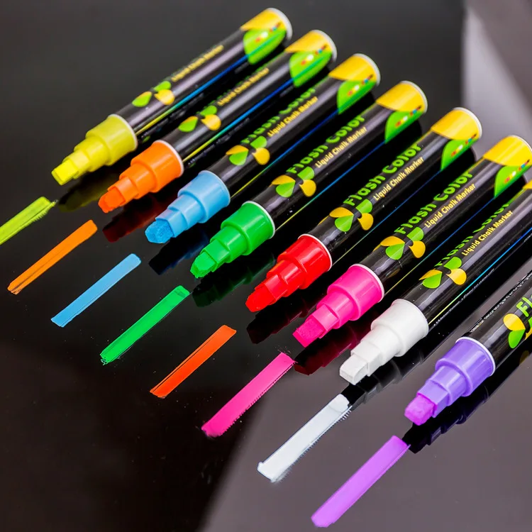 Флуоресцентная пластина маркер ручка Вспышка Цвет светящаяся Доска ручка стираемый маркер стеклянная цветная ручка