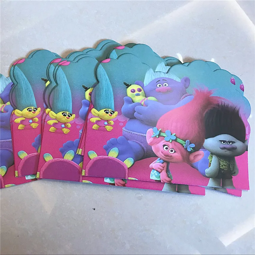 10 шт./лот горячая Распродажа пригласительные открытки бумажные высокие тролли