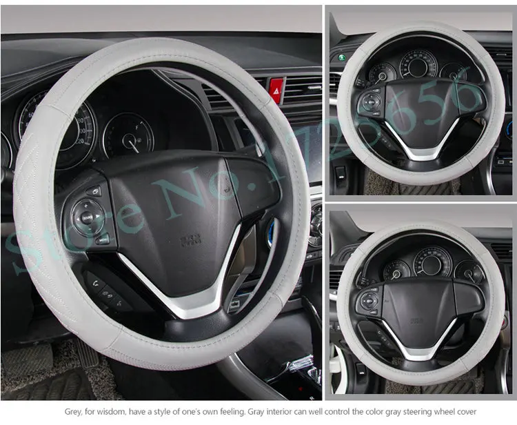 Autodecorun Рулевое Обложка из натуральной кожи рулевого колеса охватывает Авто рулевого управления обложки концентраторы 37-38 см Внутренняя резиновые колеса кольцо