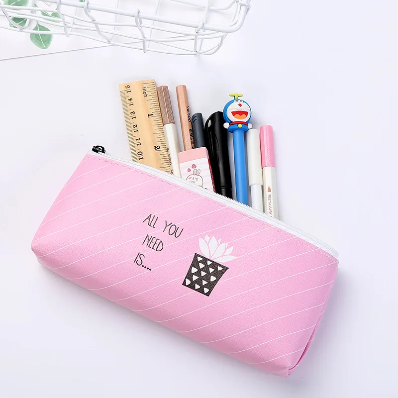 Newest Cactus Pencil Case leather Bts School Supplies pencilcase Kawaii Stationery stifte tasche students Cute Pencil Box Gifts