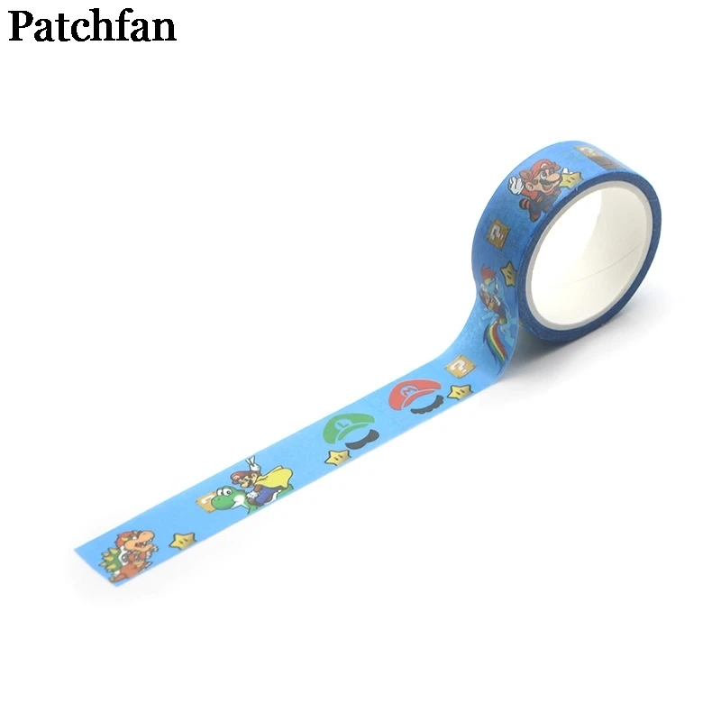 20 шт./лот Patchfan Super mario футболка с забавным мультипликационным принтом «Альбом DIY Скрапбукинг детская клейкая лента для маскировки печатные наклейки A2002