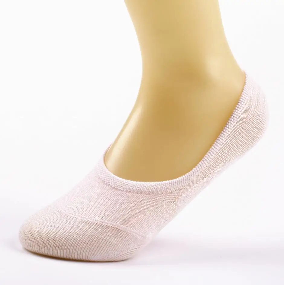 10 шт. = 5 пар/лот Нескользящие женские носки из бамбукового волокна летние невидимые носки-башмачки женские нескользящие яркие цвета Горячая Распродажа - Цвет: 9 white