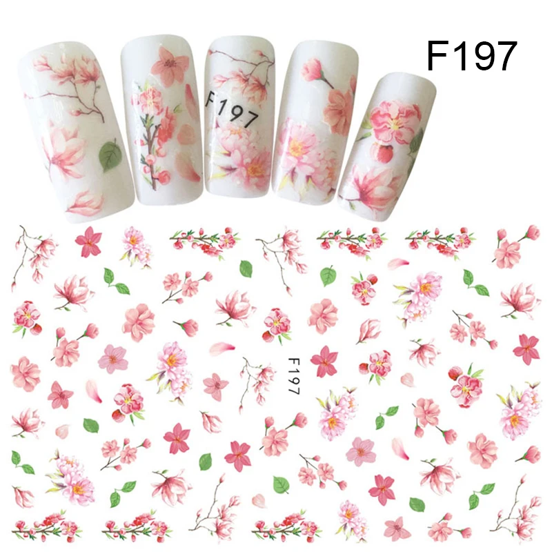 

Flower Series Nail Water Decal Stickers Sakura Daisy animal Floral Pattern Transfer Sticker Manicure Nail Art Decoration