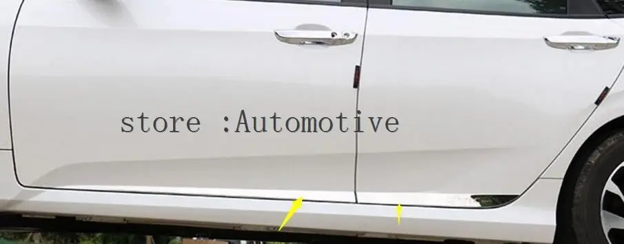 Для honda civic chrome кузова под давлением дверные боковой линии GARNISH накладка протектор внутри полосы из нержавеющей 4 шт - Название цвета: a