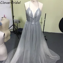 Дизайн мягкий тюль дымчатый белый высокий-низкий сексуальные платья знаменитостей с открытой спиной Холтер корест Топ длинный поезд заказ