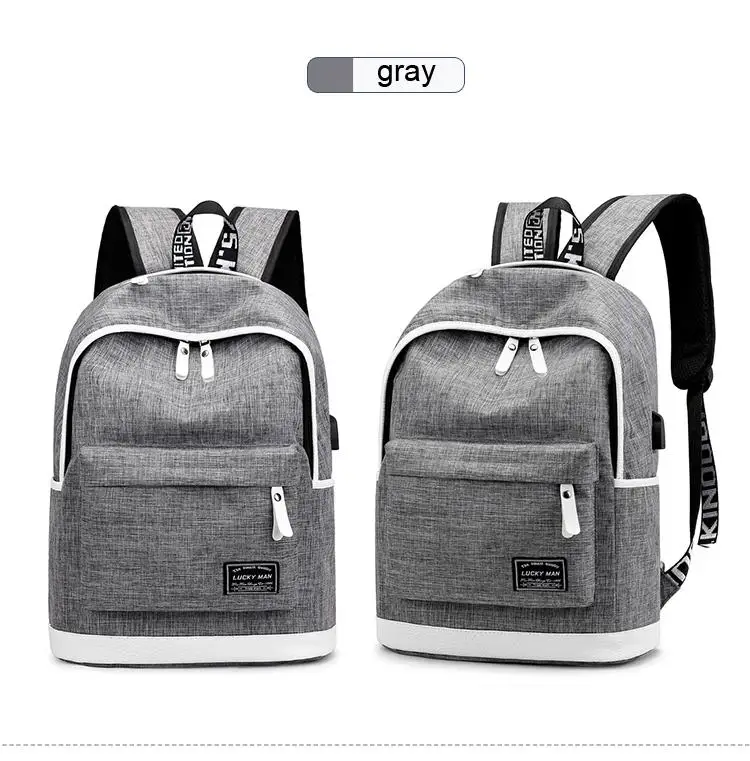 Модный мужской рюкзак, трендовый повседневный рюкзак для студентов колледжа, сумка для путешествий, модный рюкзак, школьные сумки, Женский Мужской рюкзак, mochila - Цвет: Gray