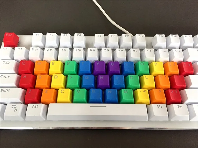 Новое поступление PBT 37 ключ Double shot Rainbow OEM MX переключатели Keycaps подсветка колпачки для проводной USB механическая клавиатура