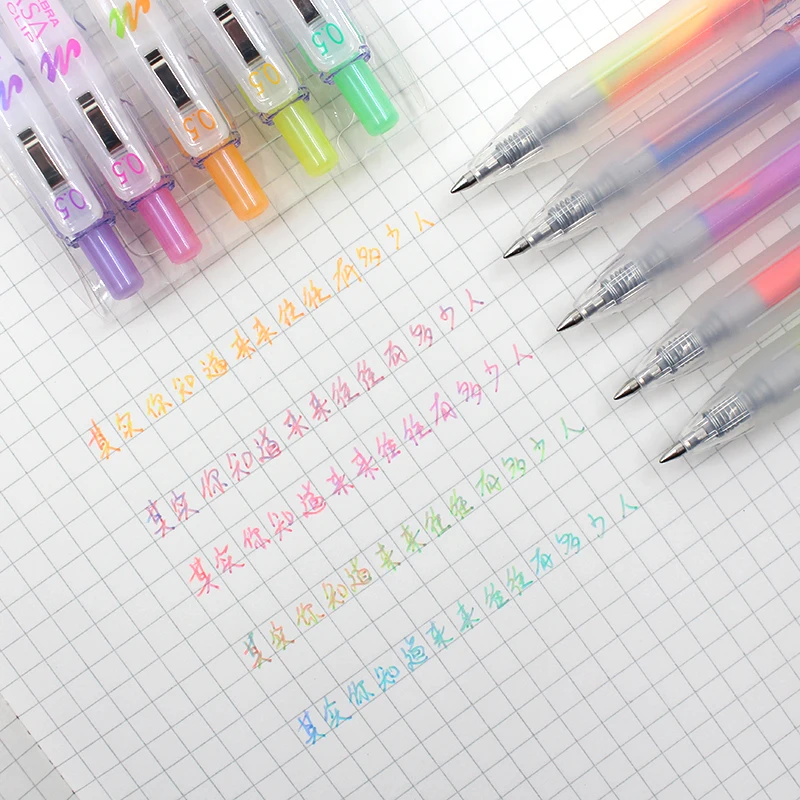 1 шт. японская Зебра Трехцветная градиентная гелевая ручка JJ75 цветной маркер 0,5 мм пуля аксессуары для журналов смешанные цвета пресс-ручка