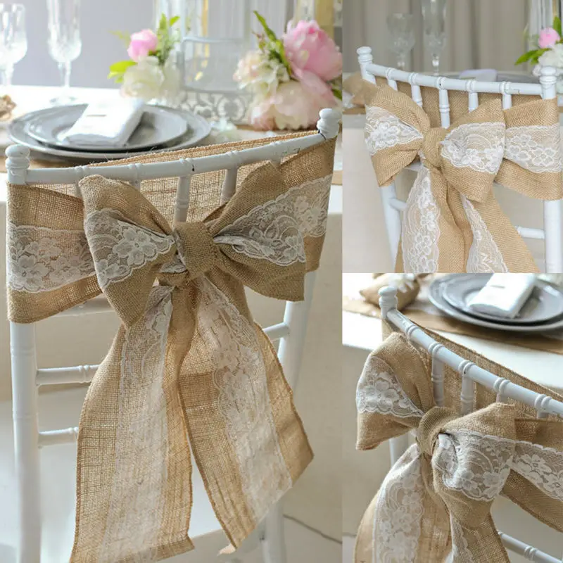 100PCS Pack font b Burlap b font font b Chair b font font b Sash b