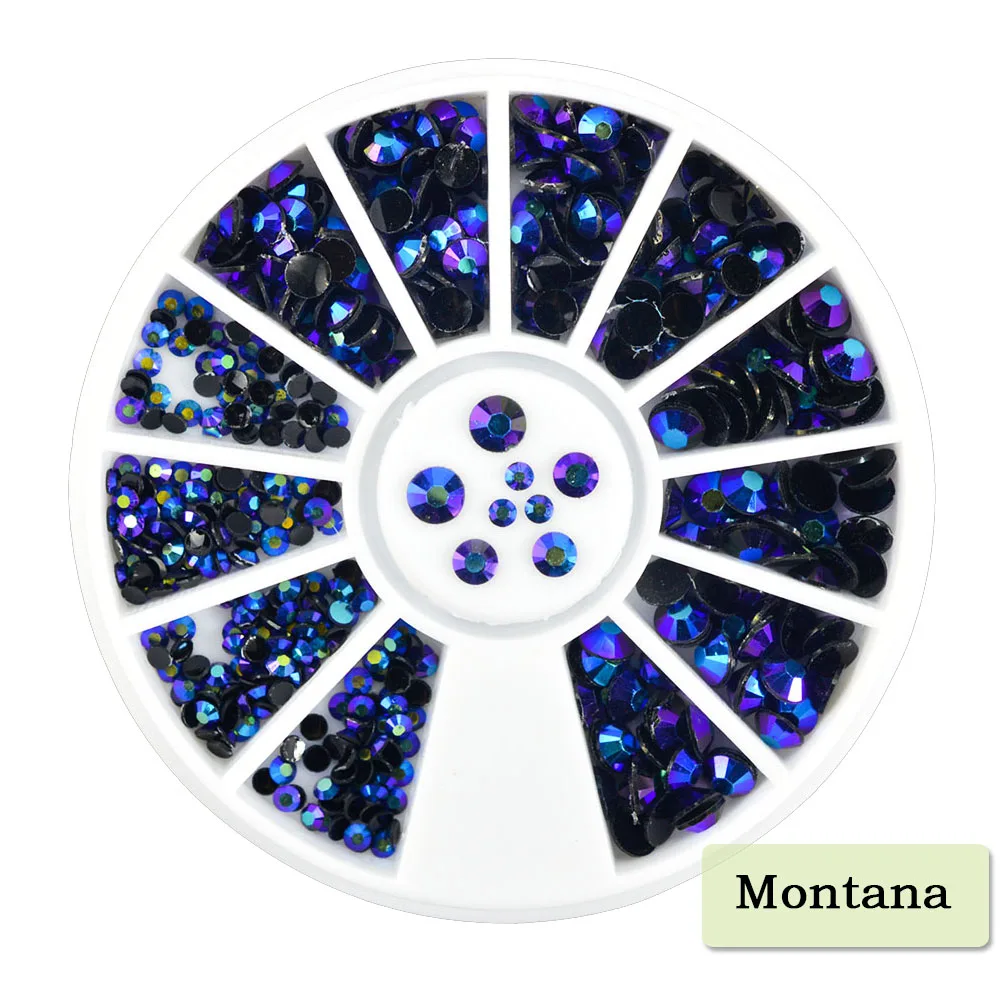 2 عجلات مسمار الفن الراين جديد كريستال تسلق الأزرار مسمار الراتنج هلام الماس مختلطة 2/3/4 ملليمتر الزينة DIY لهب + Montata TR206