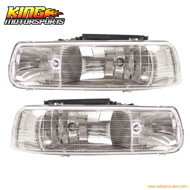 

For Xenon HID 8000K 1999-2002 Chevy Silverado Crystal Headlight LH RH US Domestic Free Shipping