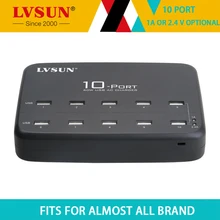 LVSUN 10 Port 60W 5V 12A Mobile Phone USB Charger For iPhone 5S 5 6S 6 iPad iPod Samsung Note 3 Note 4 LG HTC 10U