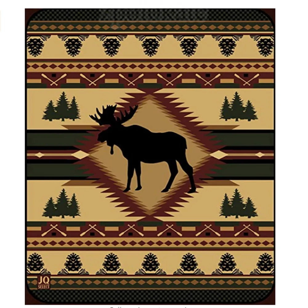 

Southwest Moose Lodge Plush Raschel Queen Size Blanket