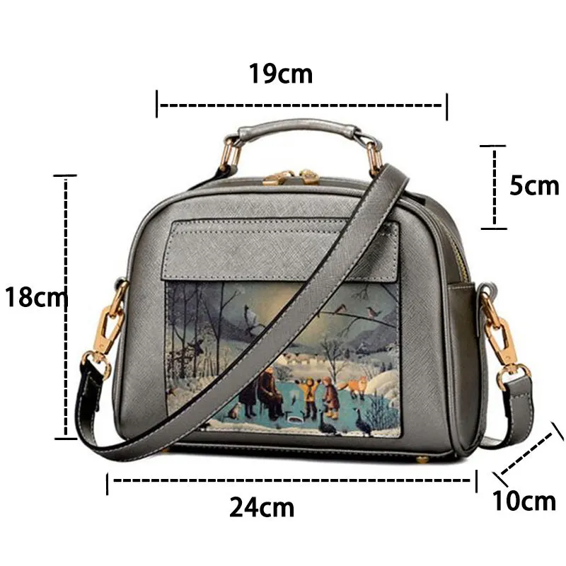 Beibaobao Ladies Tote 2017 Landscape Oil Printing Women Handbag Female Clutch Bolsa Women Bags Elegant Women Messenger Bags B005