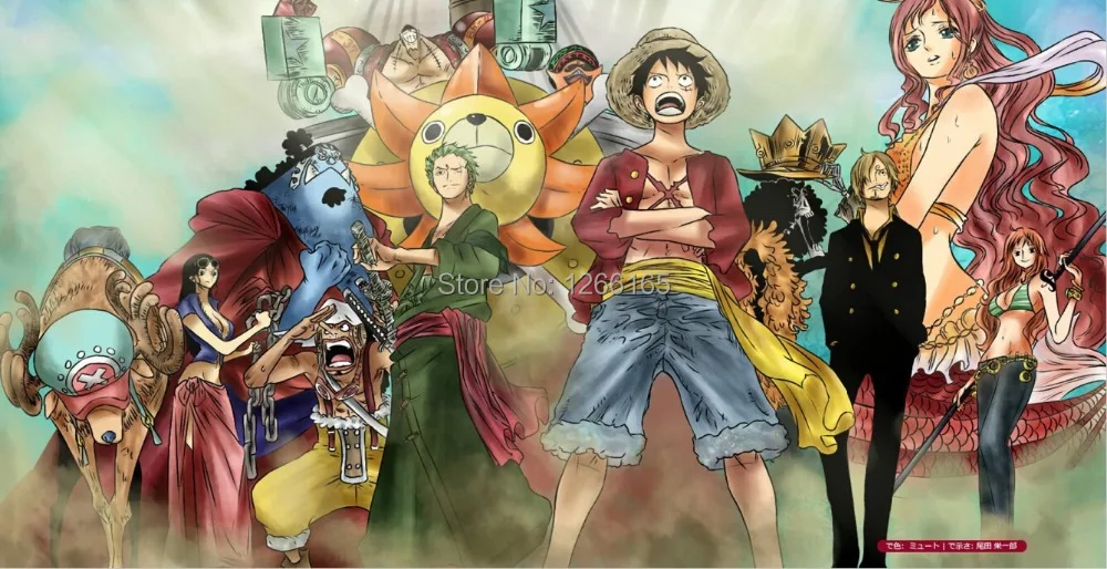 Free Shipping One Piece Wallpaper Luffy Fishman Island Hd Print On